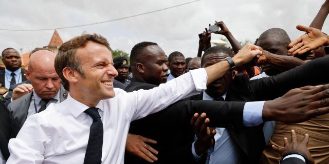 28 июля 2022 года. Президент Франции Эммануэль Макрон в Бисау, Гвинея-Бисау