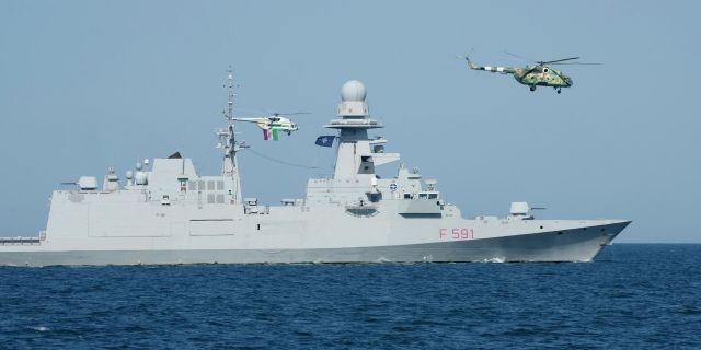 9 июля 2021 года. Итальянский фрегат во время учений НАТО в Черном море
