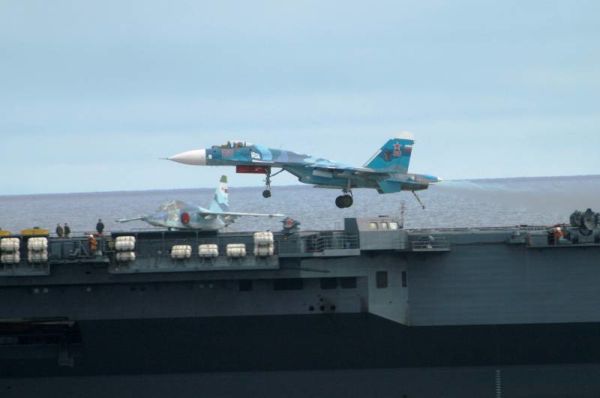 Взлёт МиГ-29К/КУБ с Адмирала Кузнецова