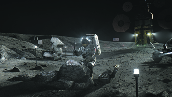 Американцы стремятся отчетливо представить добычу полезных ископаемых на Луне. Иллюстрация NASA