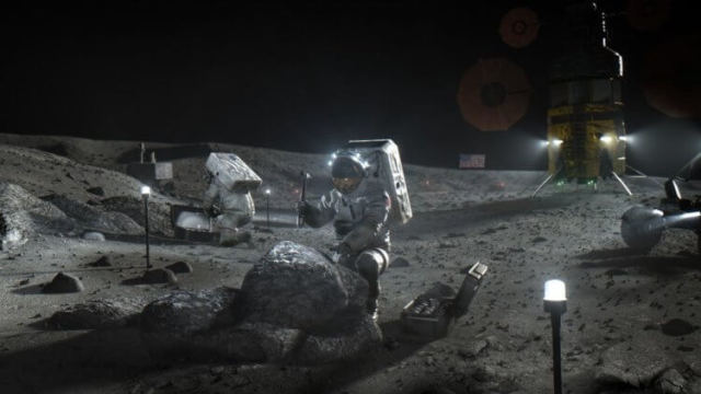 Американские астронавты добывают ресурсы на Луне. Проект NASA