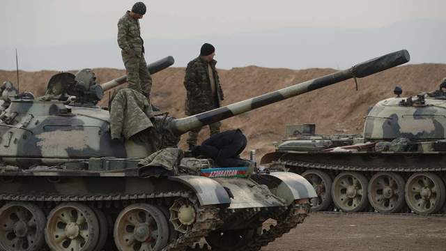 Азербайджанские танки Т-55 в Нагорном Карабахе, ноябрь 2020 года