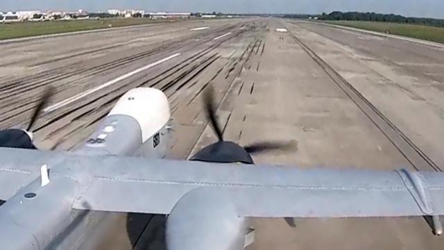 Беспилотный летательный аппарат (БЛА) «Альтиус-У» во время взлета