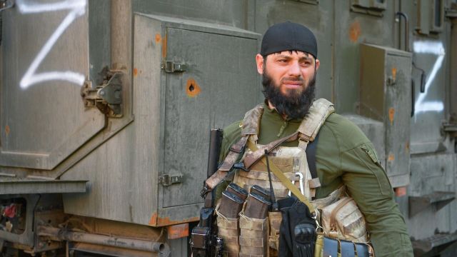 Боец чеченского спецназа в зоне спецоперации на Украине