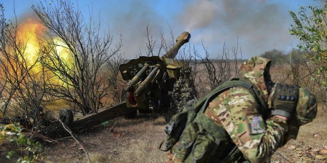 Боевая работа артиллеристов на Ореховском направлении