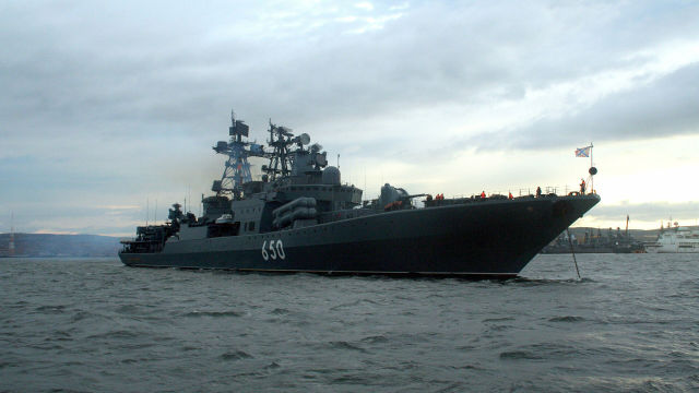 Боевой корабль Северного флота - большой противолодочный корабль (БПК) "Адмирал Чабаненко"