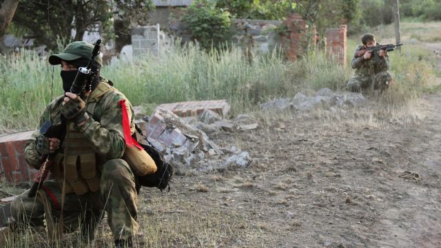 Бойцы чеченского отряда "Ахмат" в зоне СВО
