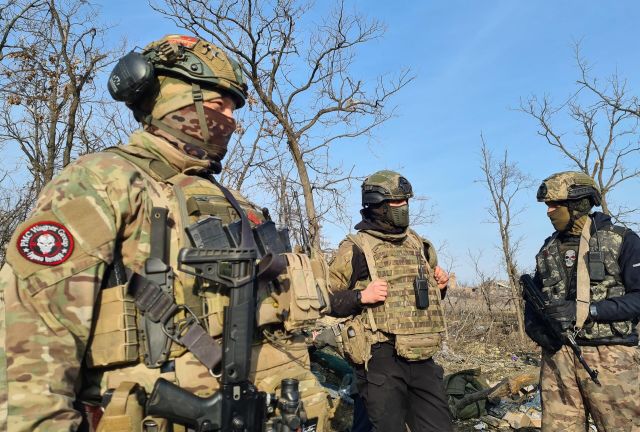 Бойцы группы "Вагнер" в Артемовске в ДНР