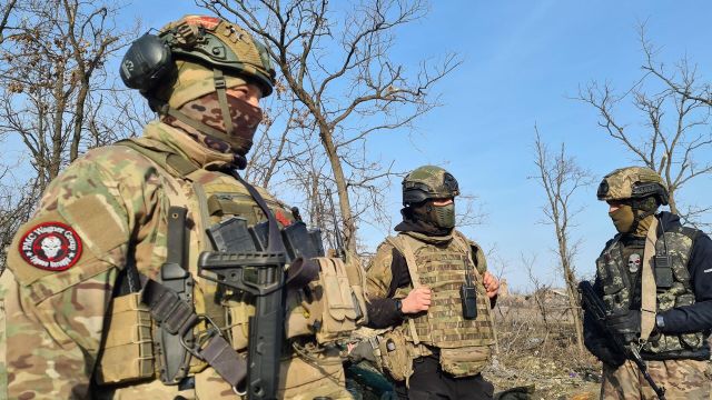 Бойцы группы "Вагнер" в Артёмовске в ДНР