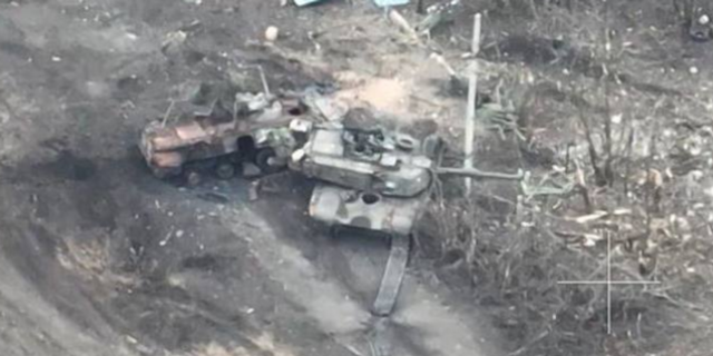 Брошенный украинский танк М-1 Абрамс
