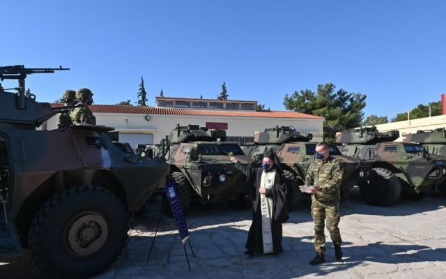 Церемония получения вооруженными силами Греции первых колесных бронированных машин М1117 ASV Guardian (4х4) из наличия армии США. Афины, 02.12.2021