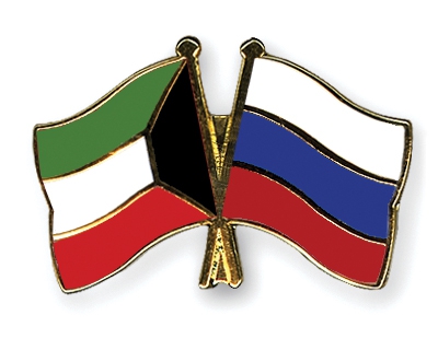 Флаги Кувейта и России
