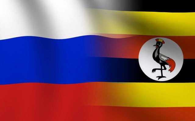 Флаги России и Уганды