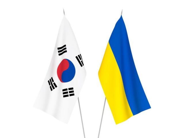 Флаги Украины и Южной Кореи