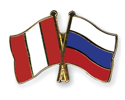 Флаги Перу и России