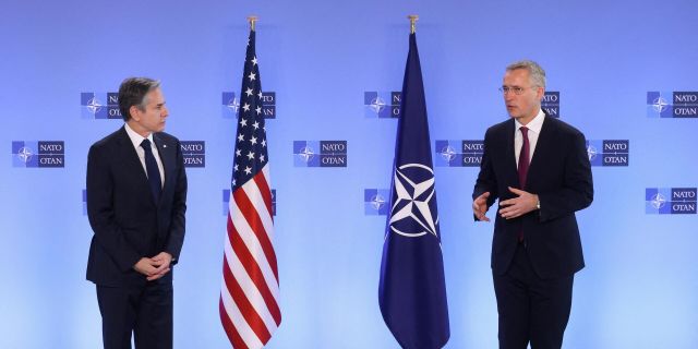 Генеральный секретарь НАТО Йенс Столтенберг и госсекретарь США Энтони Блинкен