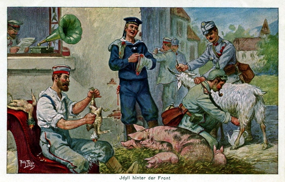 "Идиллия вдали от линии фронта" (Jdyll hinter der Front). Сложно ...