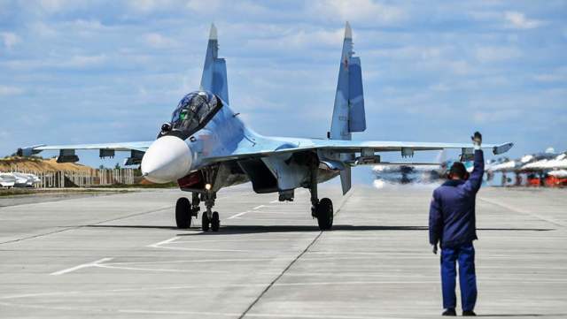Истребитель Су-30СМ ВВС России, задействованный в специальной военной операции