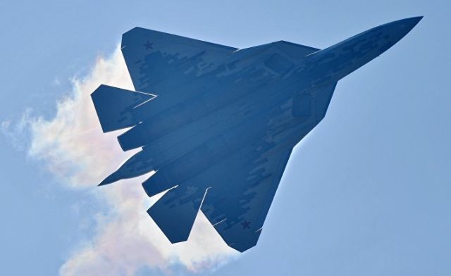 Истребитель Су-57 на МАКС-2019