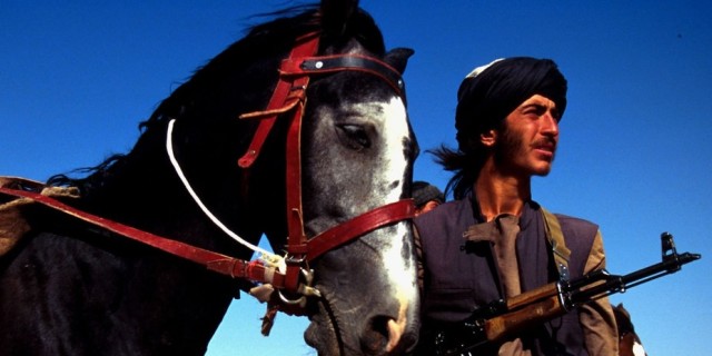 Кавалерист Талибана и его боевой конь, район Герата