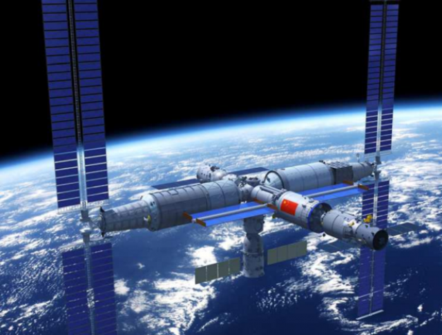 Рисунок космической станции «Тяньхэ»