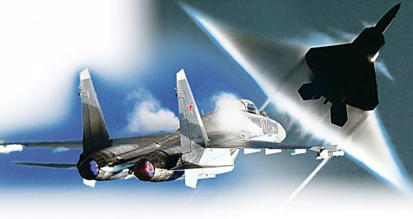 Коллаж F-22 и Су-35