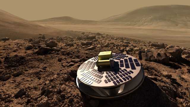 Концепт нового аппарата со складным основанием, который сможет выдержать удар о поверхность Марса