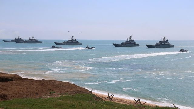 Корабли Черноморского флота во время масштабных учений