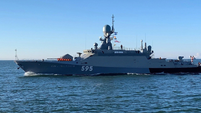 Малый ракетный корабль "Наро-Фоминск" проекта 21631 (шифр "Буян-М") с заводским номером 641 на испытаниях, Балтийск, ноябрь 2023 года