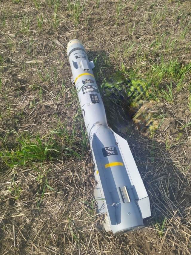Найденная в Запорожской области Украины несработавшая управляемая ракета MBDA Brimstone, переданная Великобританией вооруженным силам Украины, май 2022 года
