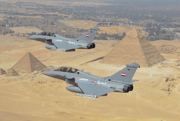 Пара истребителей Dаssault Rafale DM ВВС Египта
