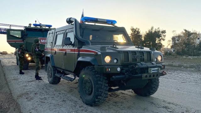 Патруль российской военной полиции в провинции Идлиб