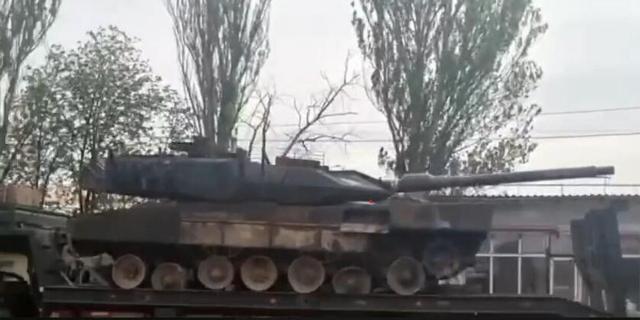 Перевозка трофейного украинского Leopard 2A6