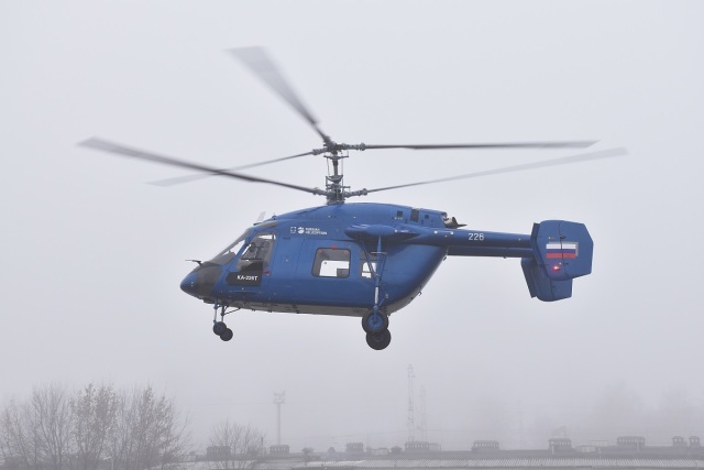 Первый опытный образец (предположительно, ОО1) модернизированного вертолета Ка-226Т в исполнении 226.54, получившем название "Альпинист" (Сlimber), в первом полете, ноябрь 2021 года