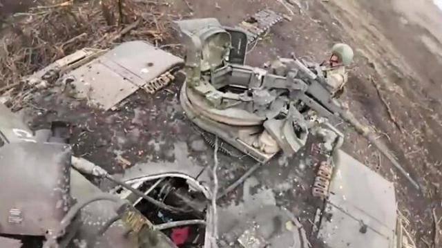 Подбитый танк Abrams под Авдеевкой