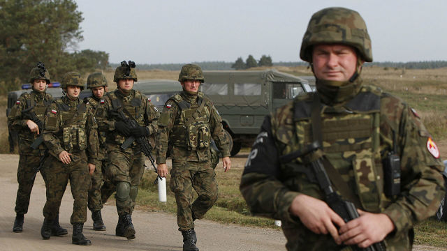 Польские военные во время учений на северо-востоке Польши
