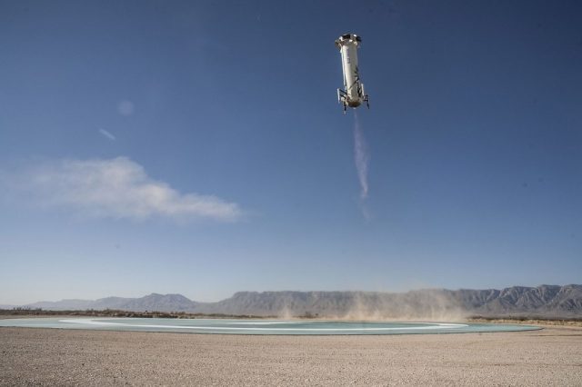 Посадка ракеты-носителя от Blue Origin