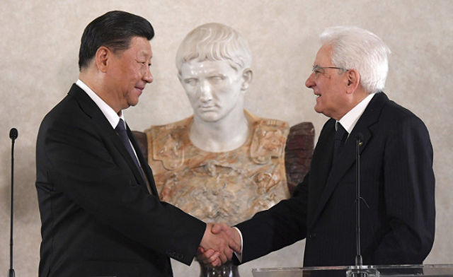 Председатель КНР Си Цзиньпин и президент Италии Серджио Маттарелле