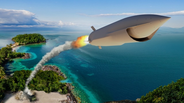 Представленная корпорацией Lockheed Martin визуализация возможного облика дальнобойной ракеты PrSM Increment 4 по программе Long Range Maneuverable Fires (LRMF)