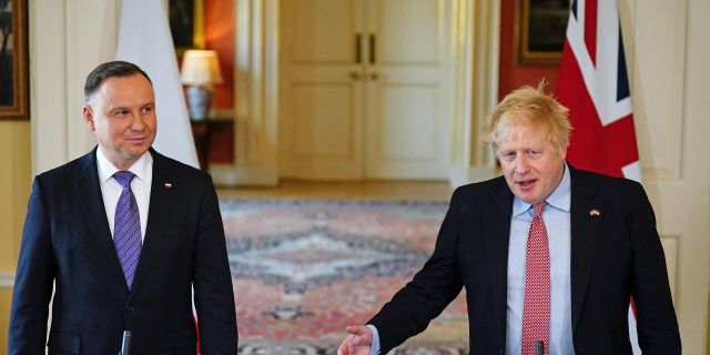 Премьер-министр Великобритании Борис Джонсон и президент Польши Анджей Дуда