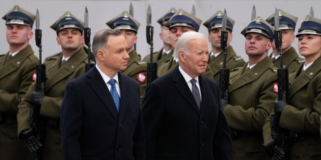 Президент Польши Анджей Дуда и президент США Джо Байден в Варшаве, Польша. 21 февраля 2023 года