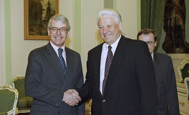 Президент РФ Борис Николаевич Ельцин и премьер-министр Великобритании Джон Мейджор