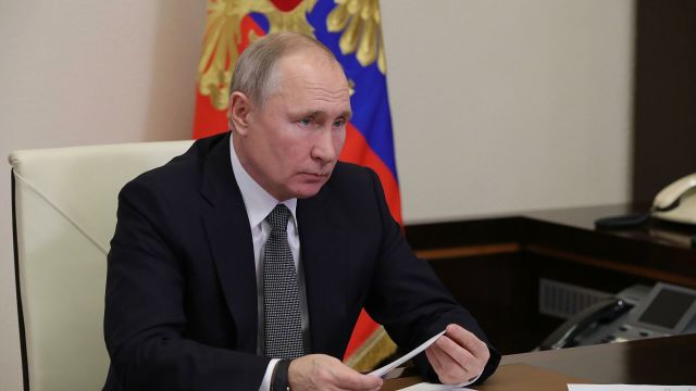 Президент РФ Владимир Путин принимает участие в режиме видеоконференции в совещании судей судов общей юрисдикции и арбитражных судов по итогам работы в 2020 году и по задачам на 2021 год