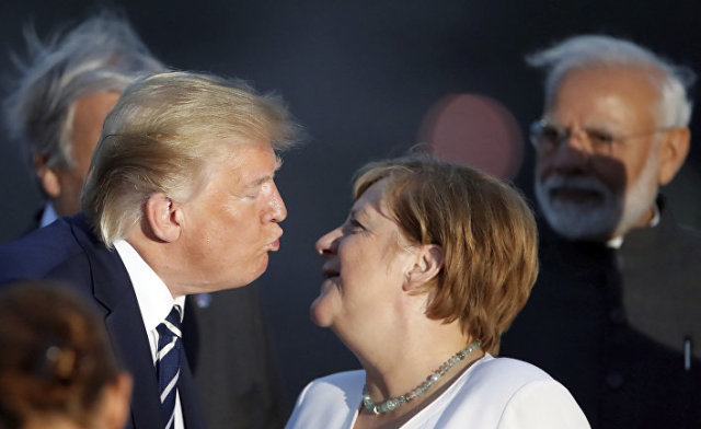 Президент США Дональд Трамп и канцлер Германии Ангелу Меркель