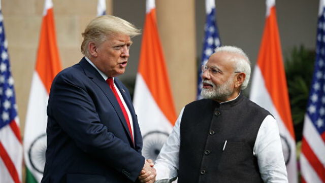 Президент США Дональд Трамп и премьер-министр Индии Нарендра Моди