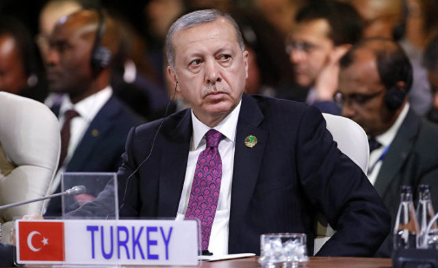Президент Турции Реджеп Тайип Эрдоган на встрече лидеров БРИКС