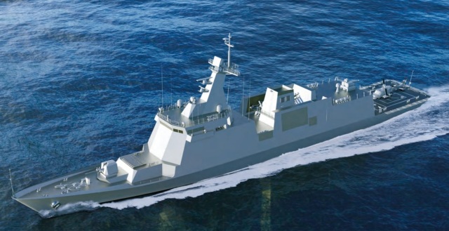 Проектное изображение корвета проекта HDC-3100, заказанных ВМС Филиппин южнокорейской корпорации Hyundai Heavy Industries (HHI)