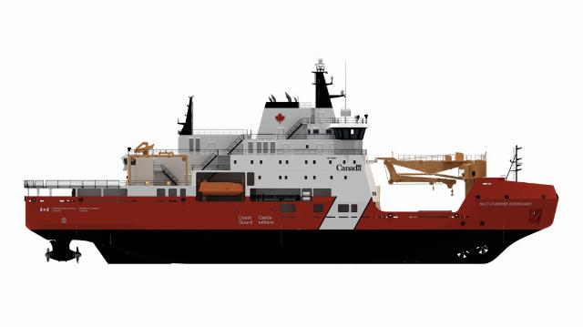 Проектное изображение многоцелевого ледокола Multi-Purpose Icebreaker (MPI) для Береговой охраны Канады