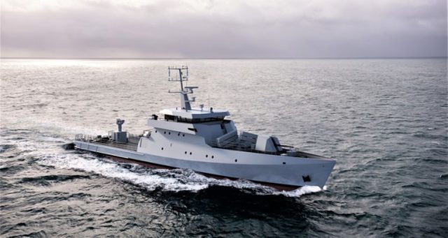 Проектное изображение патрульного корабля проекта Piriou OPV 58 S для ВМС Сенегала