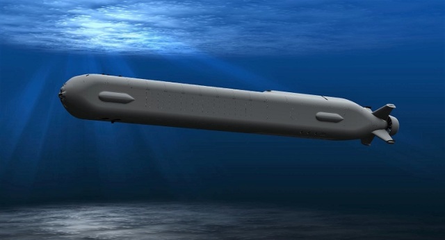 Проектное изображение перспективного большого автономного необитаемого подводного аппарата Orca XLUUV (Extra Large Unmanned Undersea Vehicle) для ВМС США